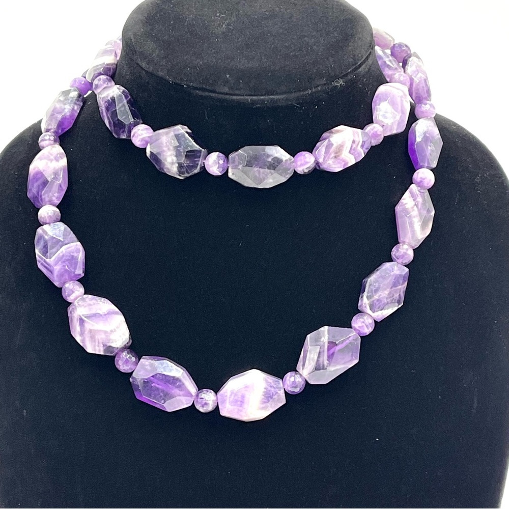 Gorgeous Desert Rose Jay King Vintage Sterling Silver 5.6g Amethyst Necklace